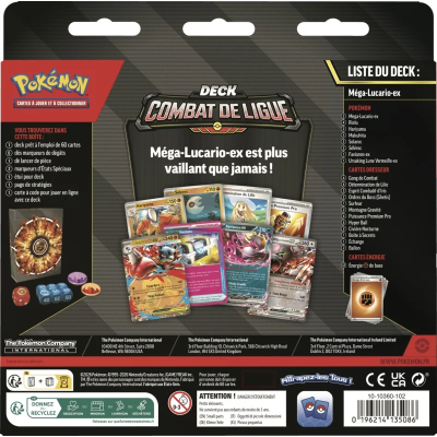 Deck Combat de Ligue Méga-Lucario‑ex - Pokémon - FR